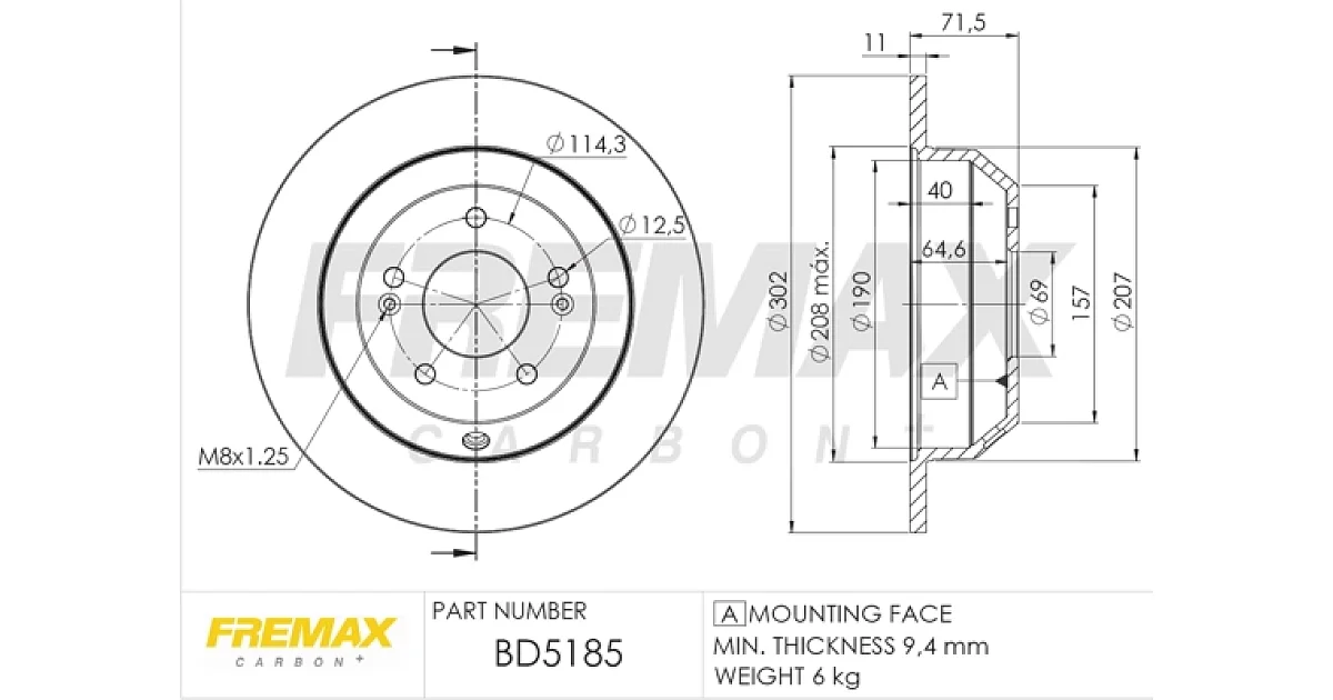 BD5185 - FREMAX - Тормозной диск
