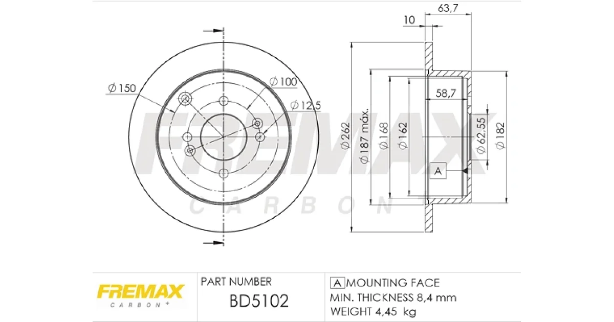 BD5102 - FREMAX - Тормозной диск