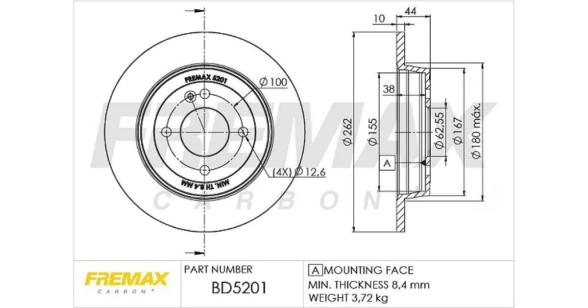 BD5201 - FREMAX - Тормозной диск