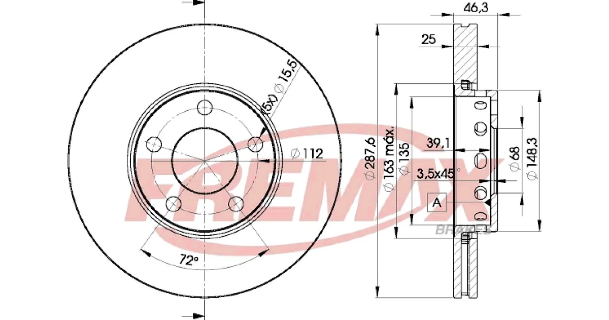 FREMAX BD-4063, Тормозной диск