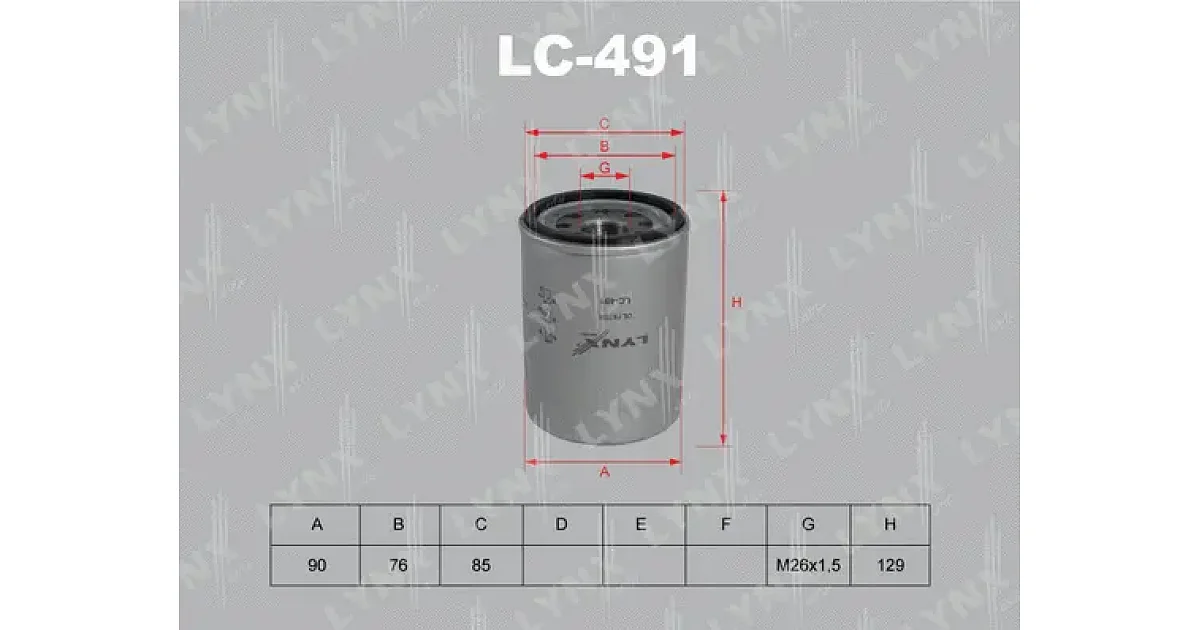 LC491 - LYNXAUTO - Масляный фильтр