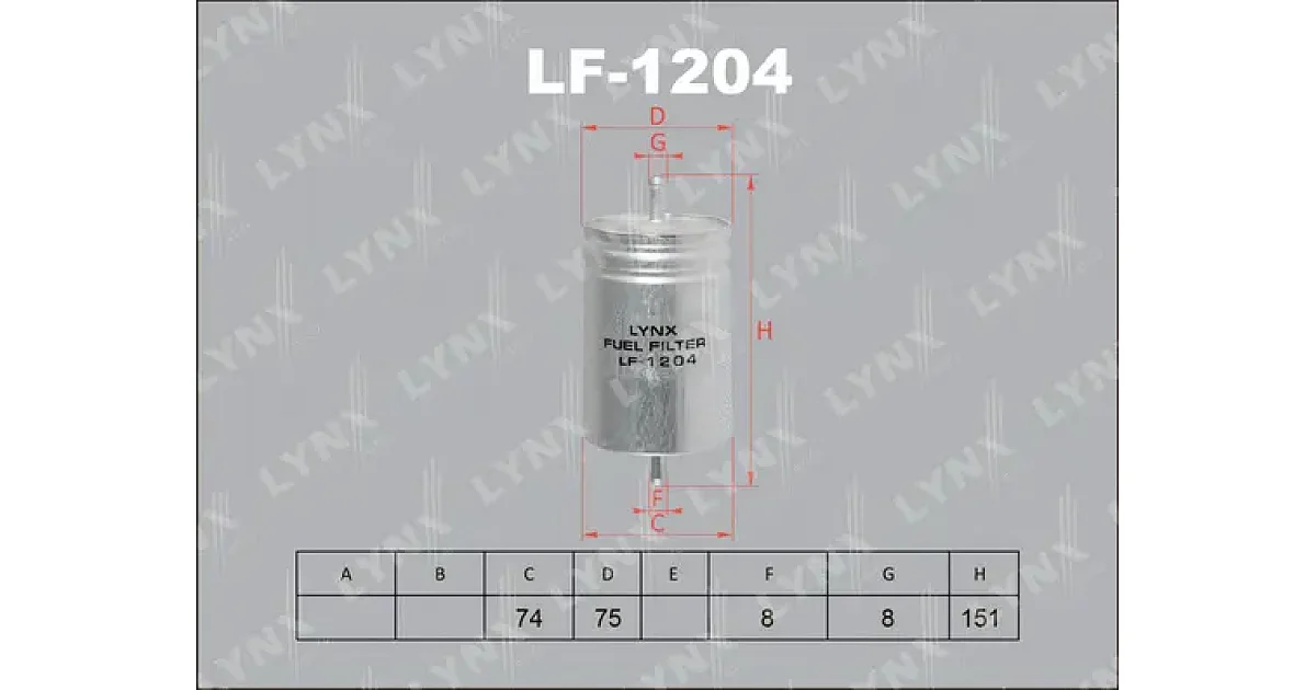 LF1204 - LYNXAUTO - Топливный фильтр