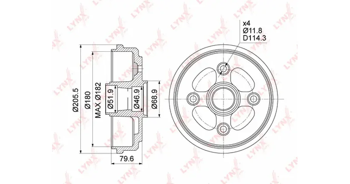 BM1017 - LYNXAUTO - Тормозной барабан