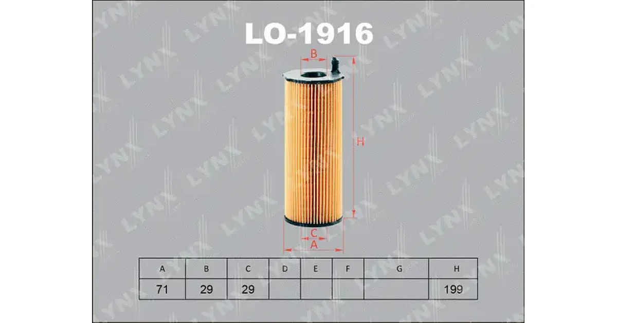 LO1916 - LYNXAUTO - Масляный фильтр