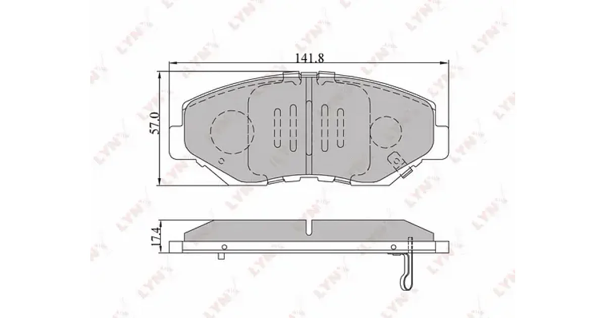 BD3404 - LYNXAUTO - Комплект тормозных колодок, дисковый тормоз