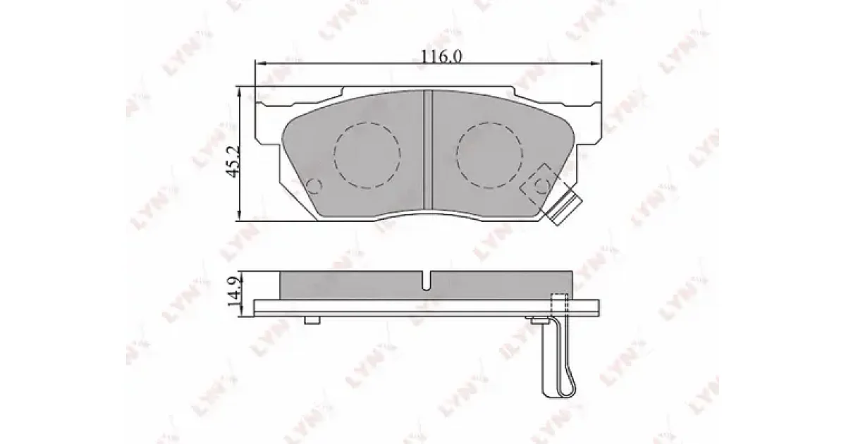 BD3412 - LYNXAUTO - Комплект тормозных колодок, дисковый тормоз