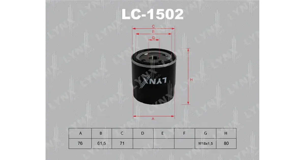 LC1502 - LYNXAUTO - Масляный фильтр
