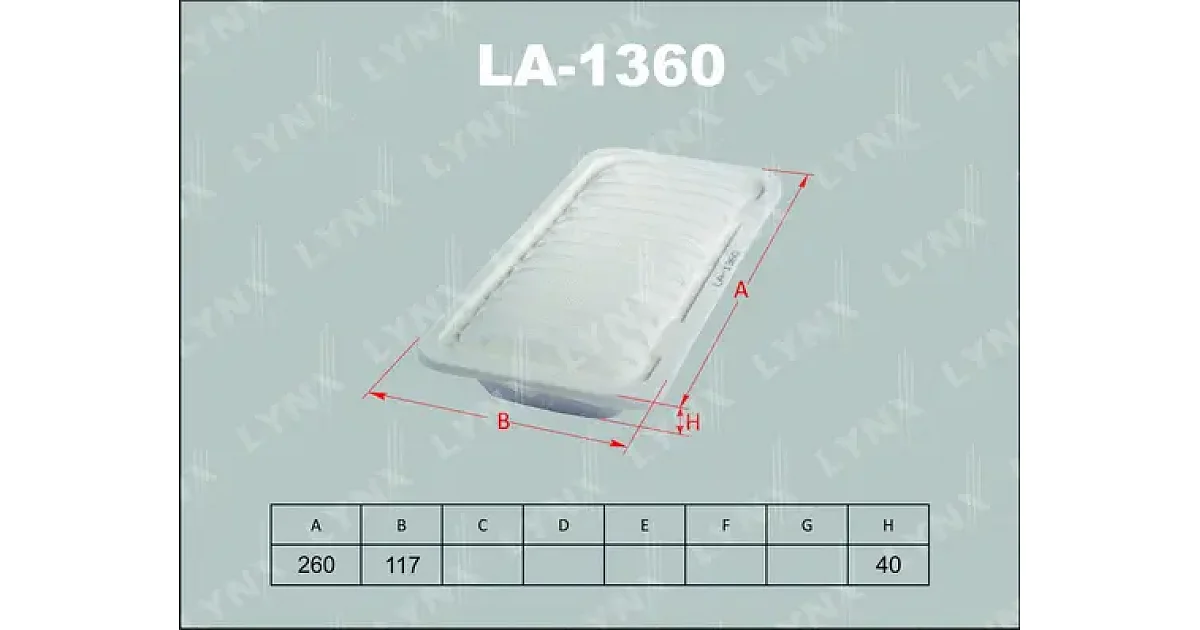LA1360 - LYNXAUTO - Воздушный фильтр