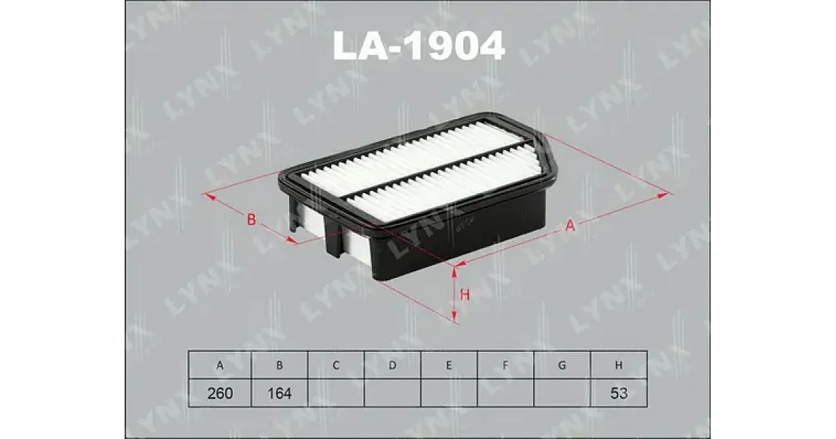 LA1904 - LYNXAUTO - Воздушный фильтр