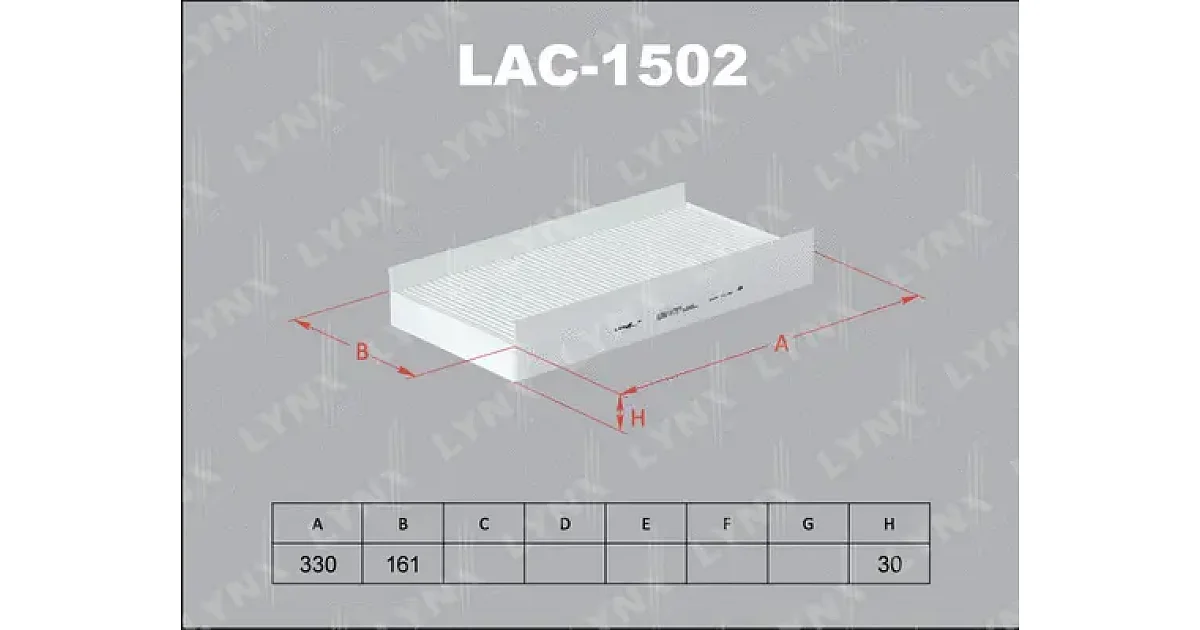 LAC1502 - LYNXAUTO - Фильтр, воздух во внутренном пространстве