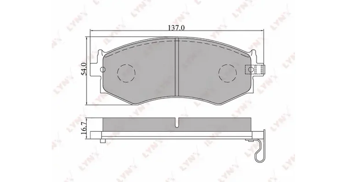 BD5708 - LYNXAUTO - Комплект тормозных колодок, дисковый тормоз