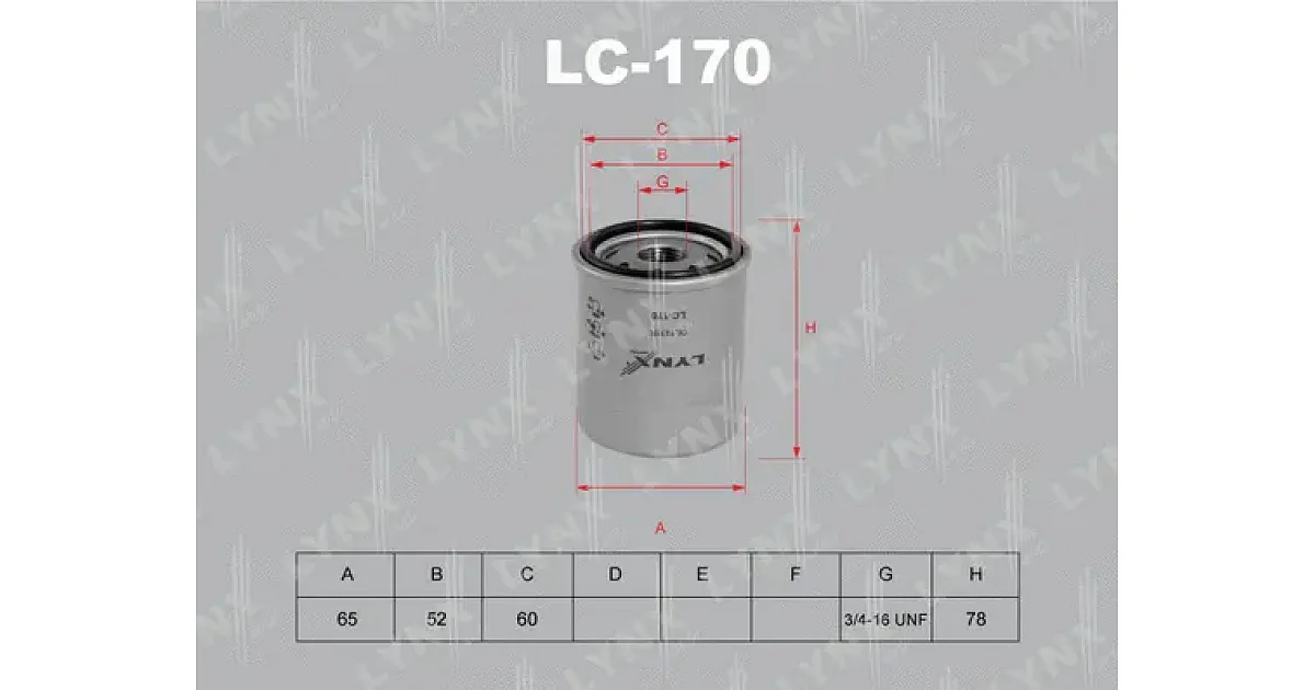 LC170 - LYNXAUTO - Масляный фильтр