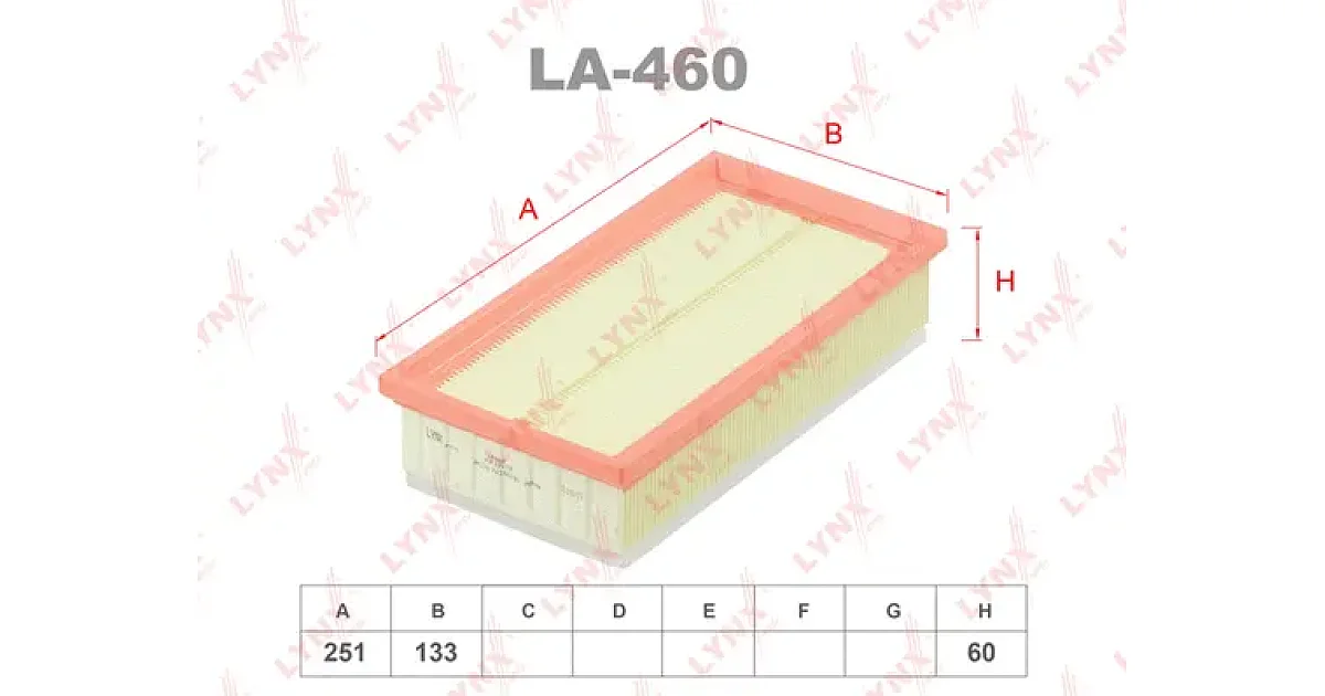 LA460 - LYNXAUTO - Воздушный фильтр