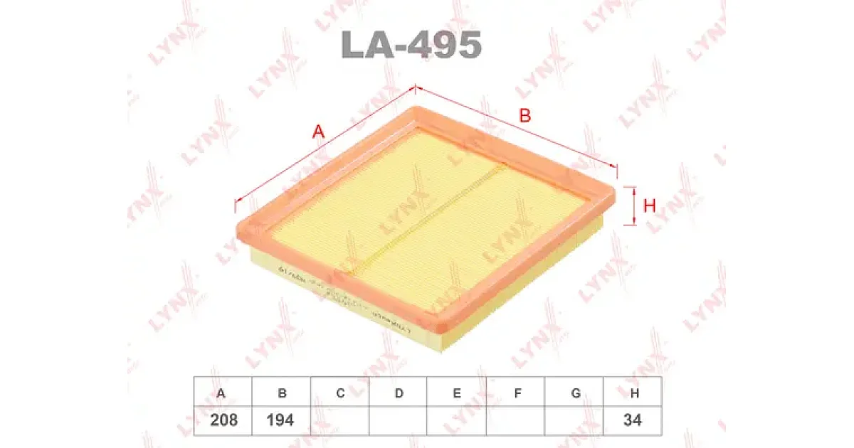 LA495 - LYNXAUTO - Воздушный фильтр