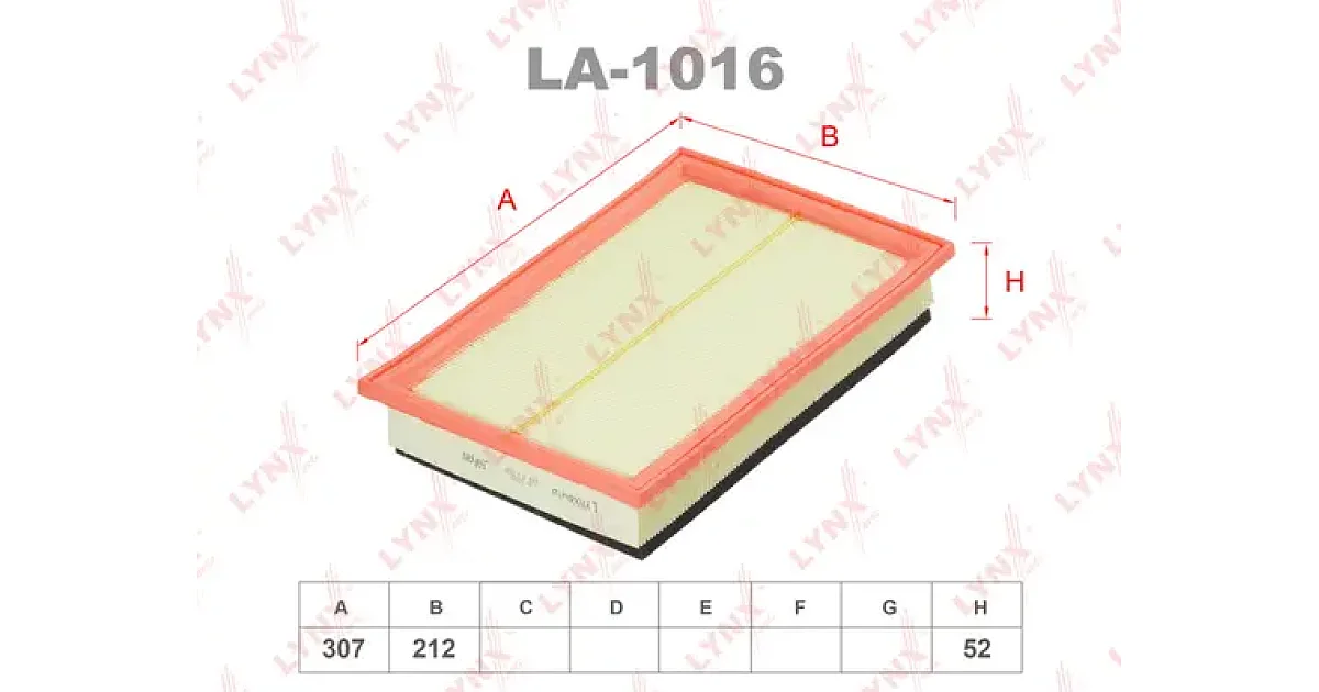 LA1016 - LYNXAUTO - Воздушный фильтр