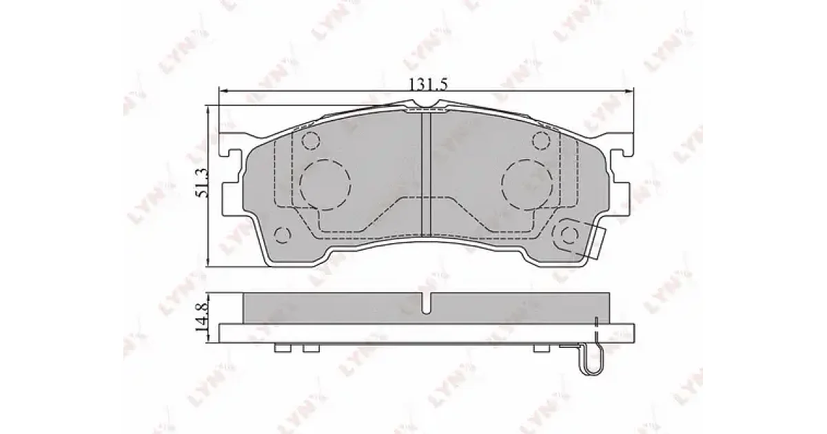 BD5101 - LYNXAUTO - Комплект тормозных колодок, дисковый тормоз