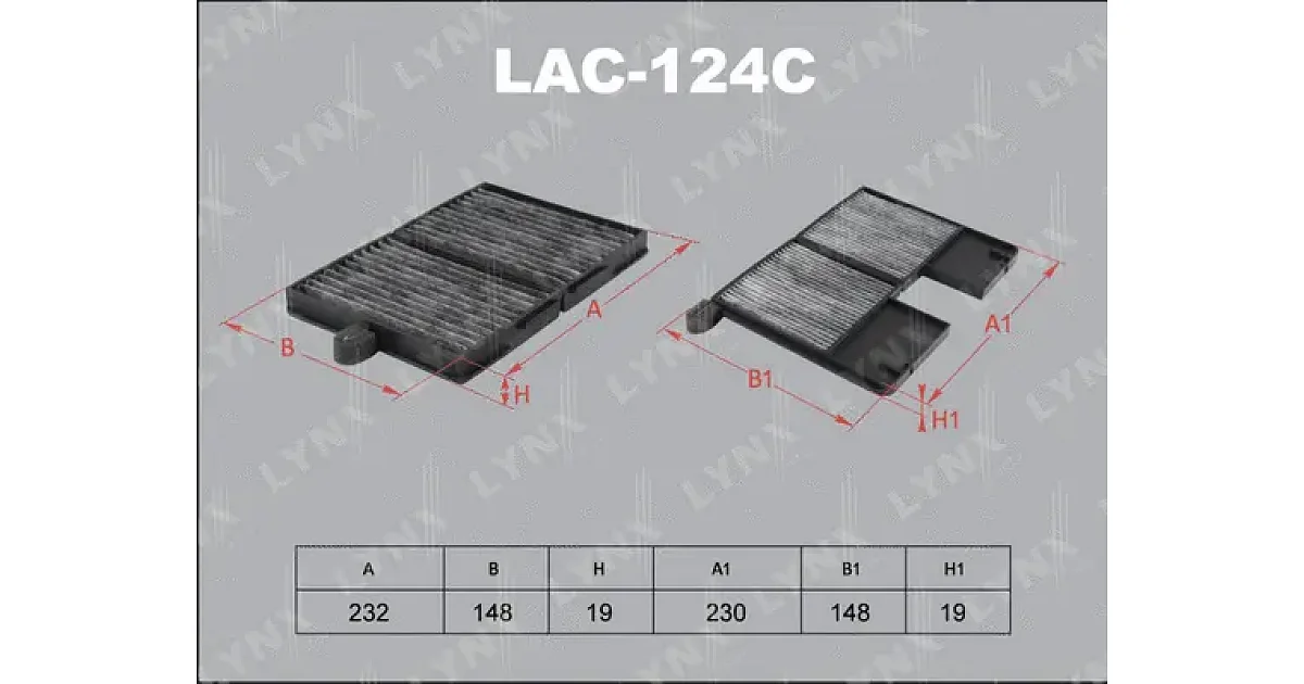 LAC124C - LYNXAUTO - Фильтр, воздух во внутренном пространстве