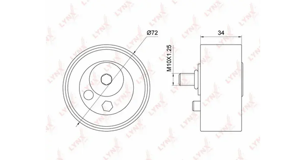 PB1166 - LYNXAUTO - Натяжной ролик, ремень ГРМ