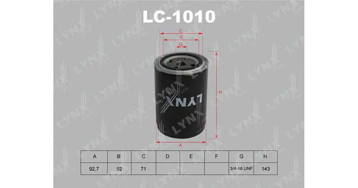 LC1010 - LYNXAUTO - Масляный фильтр