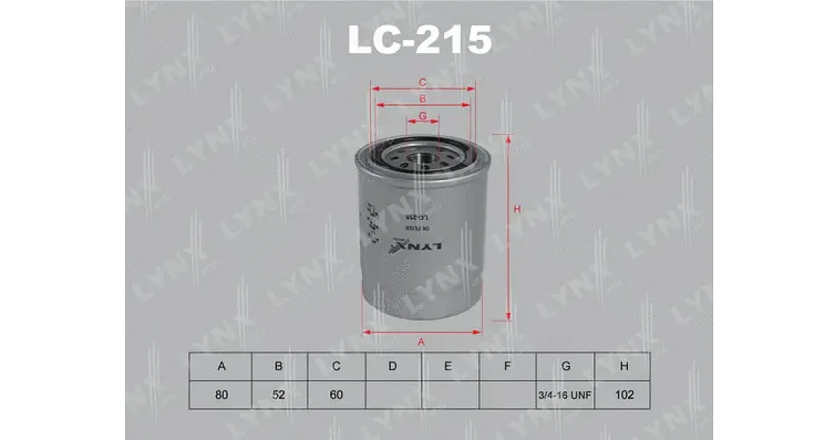LC215 - LYNXAUTO - Масляный фильтр