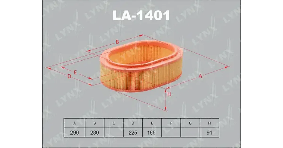 LA1401 - LYNXAUTO - Воздушный фильтр