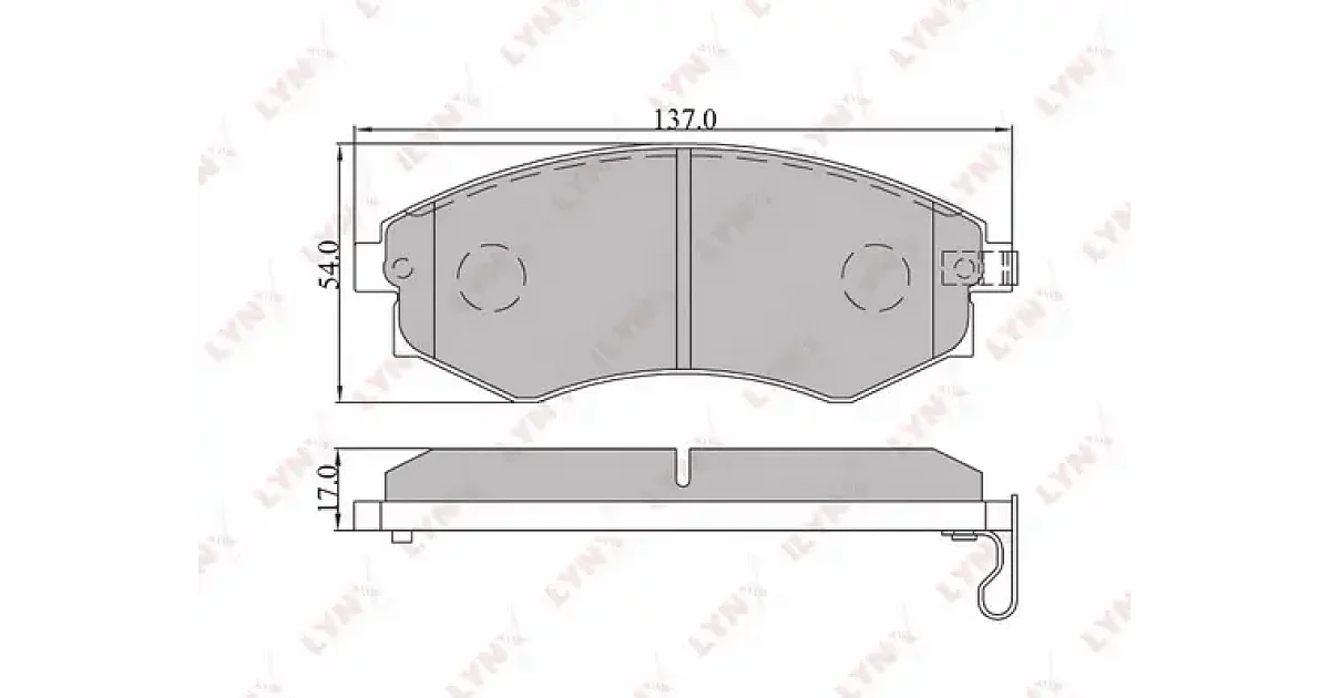 BD3607 - LYNXAUTO - Комплект тормозных колодок, дисковый тормоз