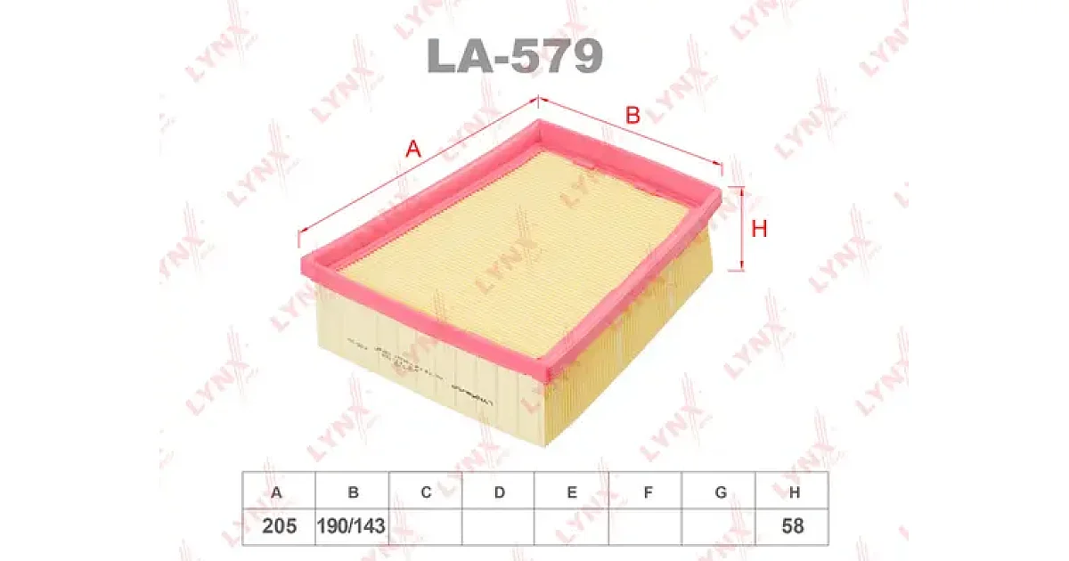 LA579 - LYNXAUTO - Воздушный фильтр
