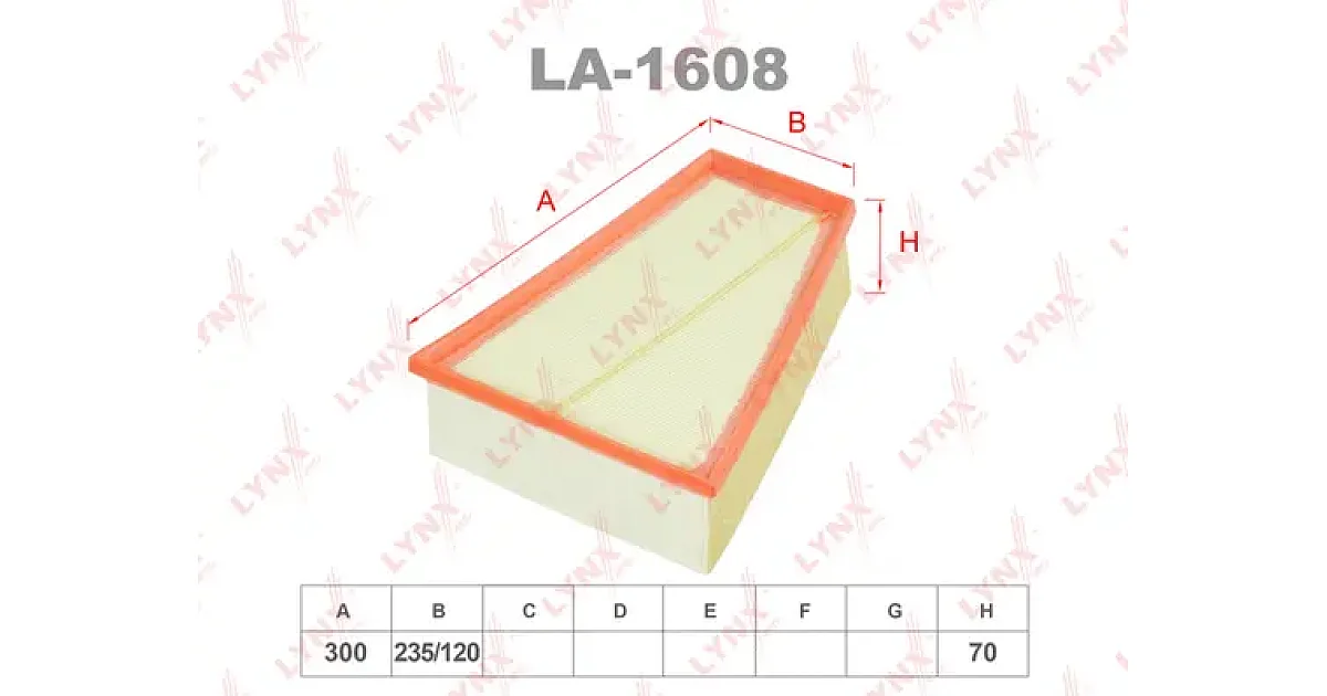 LA1608 - LYNXAUTO - Воздушный фильтр