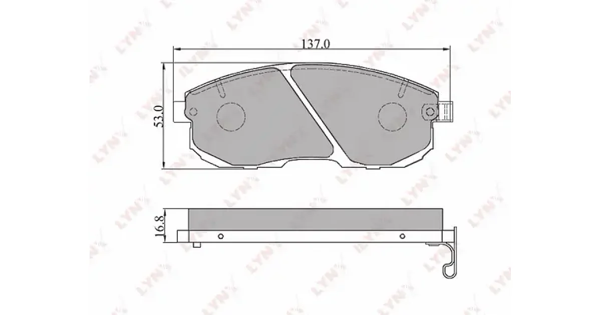 BD5701 - LYNXAUTO - Комплект тормозных колодок, дисковый тормоз