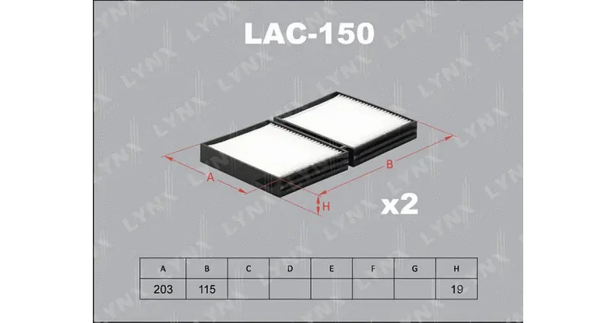 LAC150 - LYNXAUTO - Фильтр, воздух во внутренном пространстве