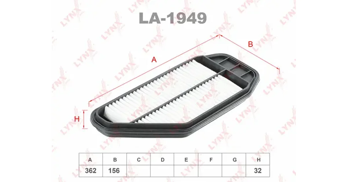 LA1949 - LYNXAUTO - Воздушный фильтр
