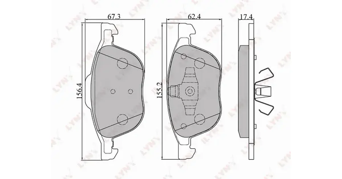 BD3001 - LYNXAUTO - Комплект тормозных колодок, дисковый тормоз