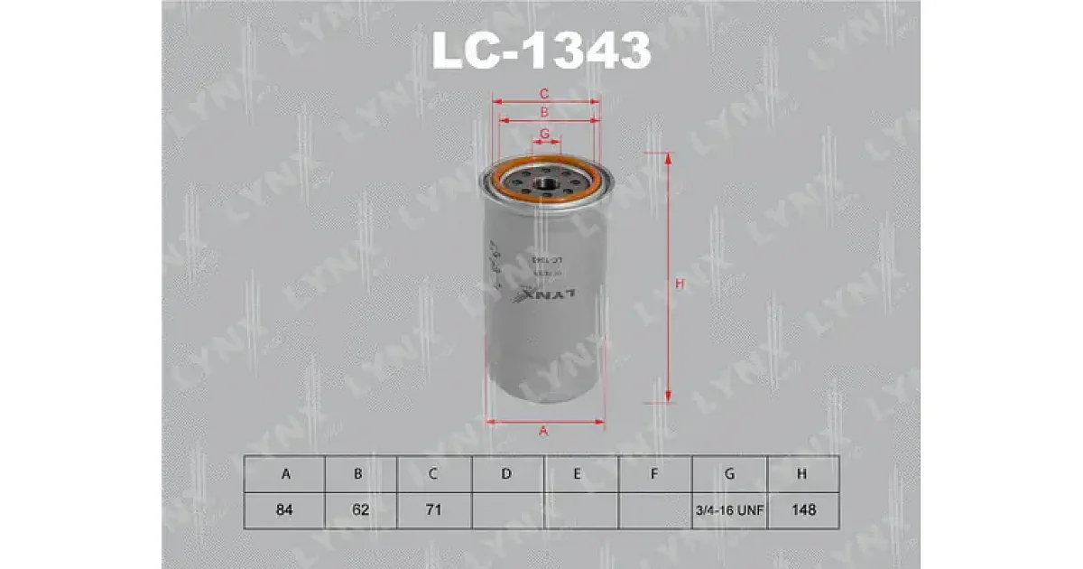 LC1343 - LYNXAUTO - Масляный фильтр