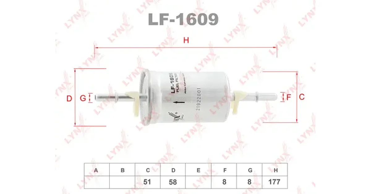 LF1609 - LYNXAUTO - Топливный фильтр