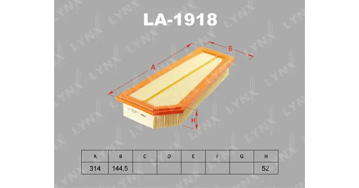 LA1918 - LYNXAUTO - Воздушный фильтр