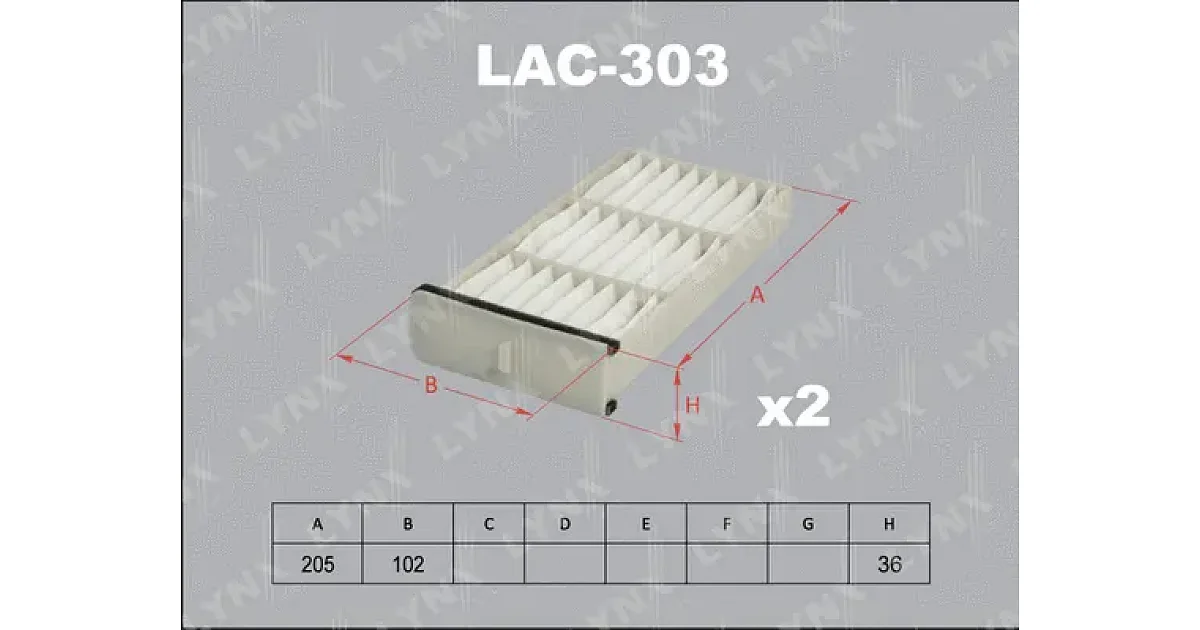 LAC303 - LYNXAUTO - Фильтр, воздух во внутренном пространстве