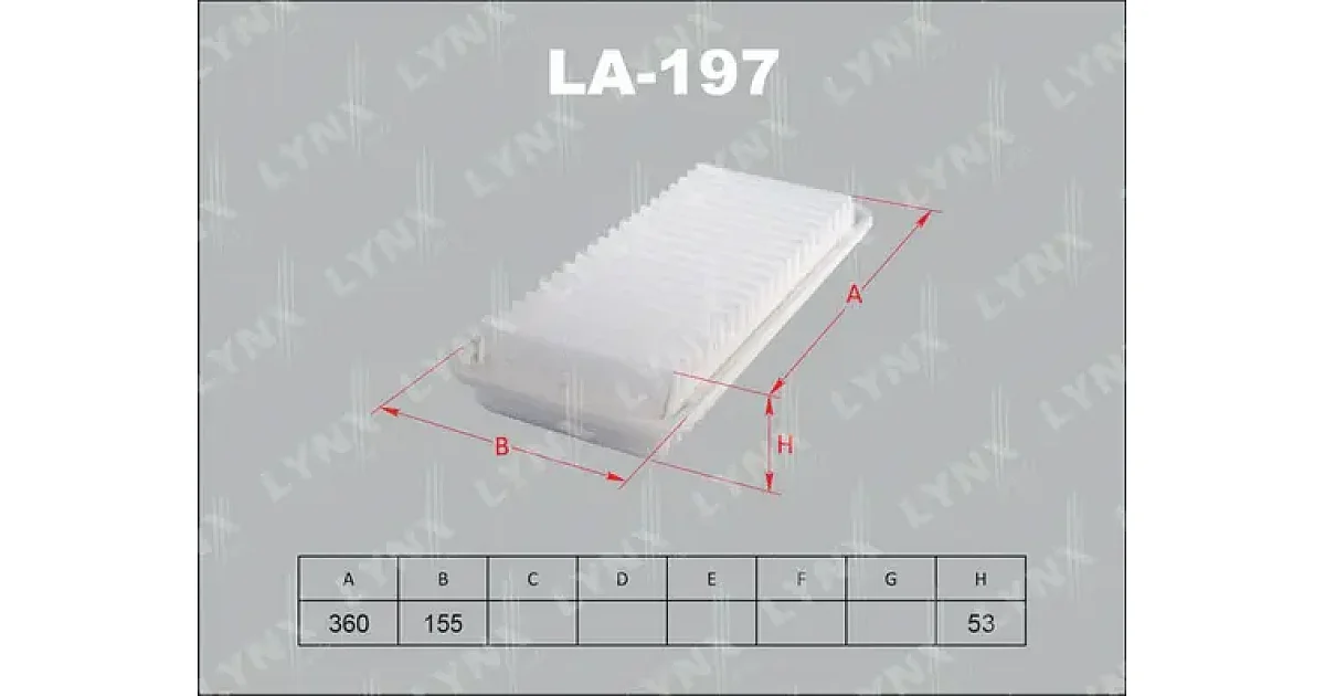 LA197 - LYNXAUTO - Воздушный фильтр