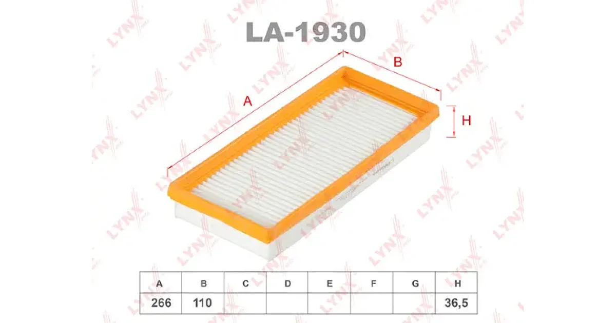 LA1930 - LYNXAUTO - Воздушный фильтр
