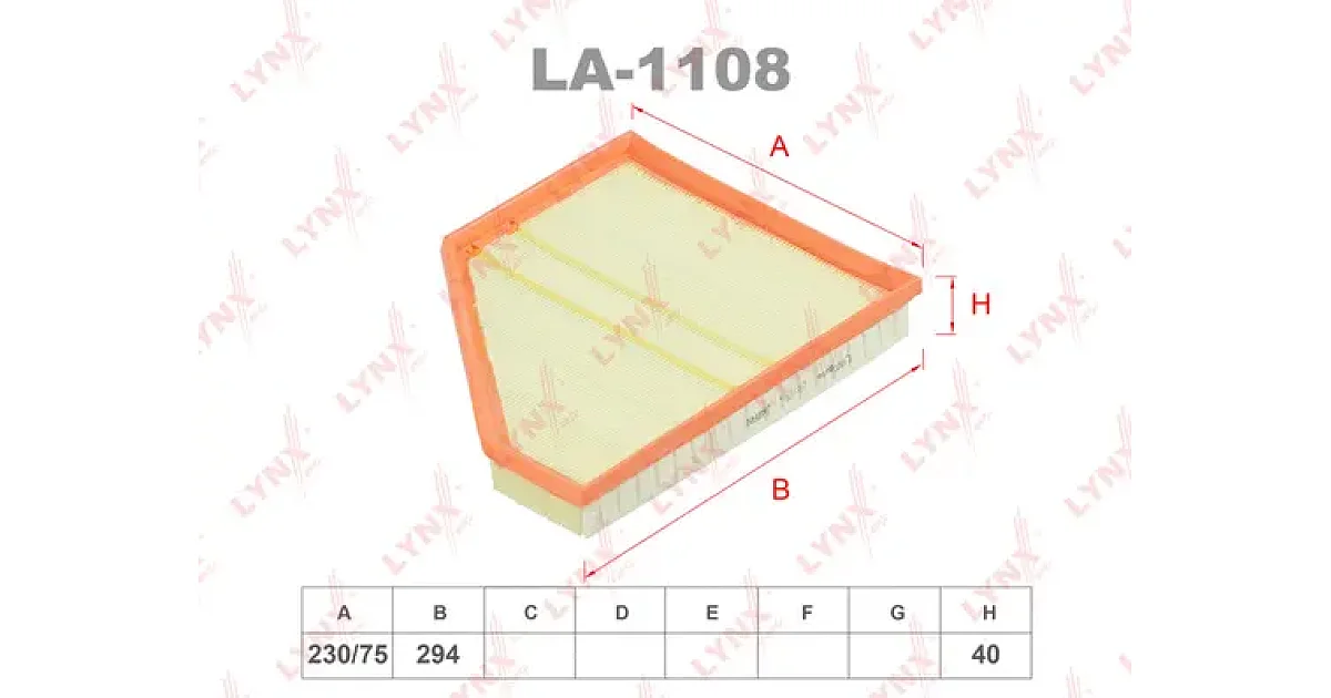 LA1108 - LYNXAUTO - Воздушный фильтр