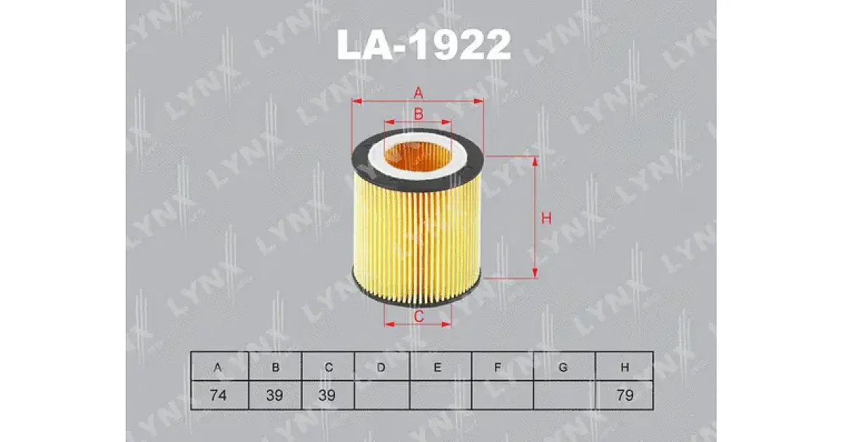 LO1922 - LYNXAUTO - Масляный фильтр