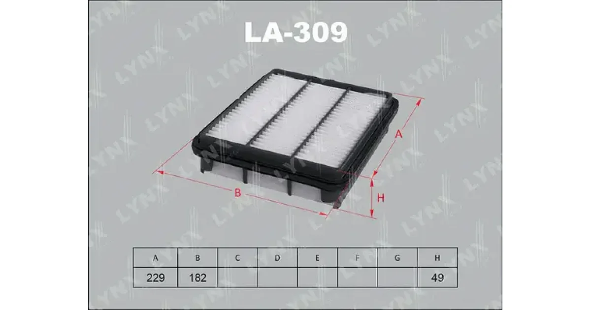 LA309 - LYNXAUTO - Воздушный фильтр