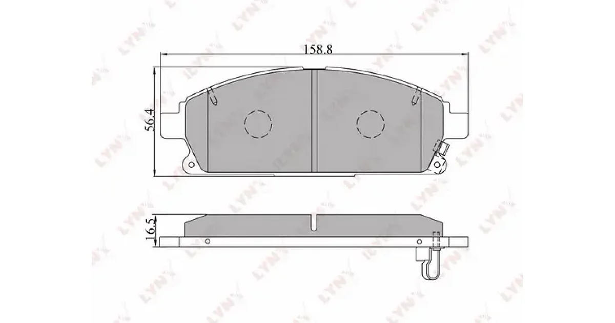 BD5704 - LYNXAUTO - Комплект тормозных колодок, дисковый тормоз
