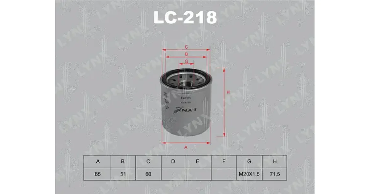 LC218 - LYNXAUTO - Масляный фильтр