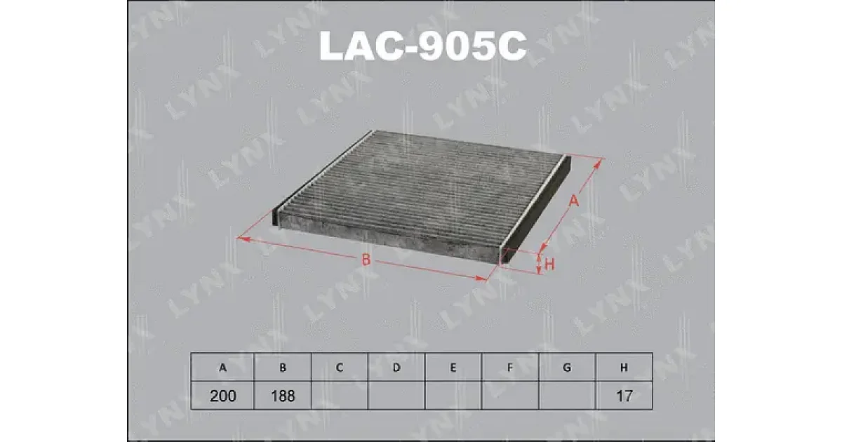 LAC905C - LYNXAUTO - Фильтр, воздух во внутренном пространстве