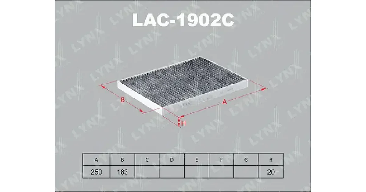 LAC1902C - LYNXAUTO - Фильтр, воздух во внутренном пространстве