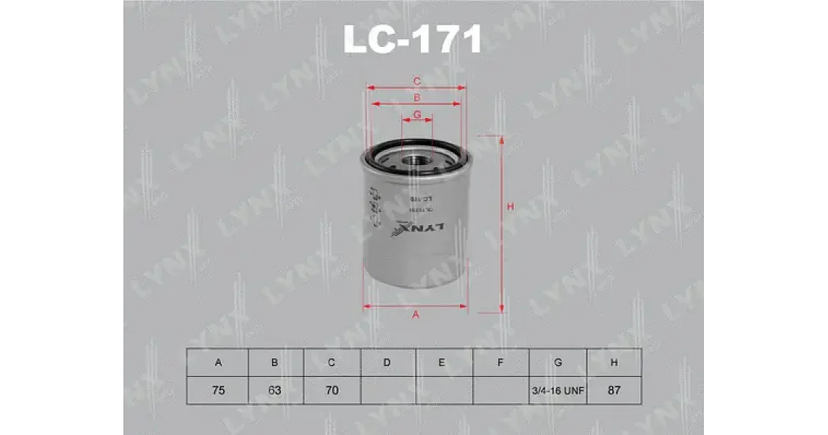 LC171 - LYNXAUTO - Масляный фильтр