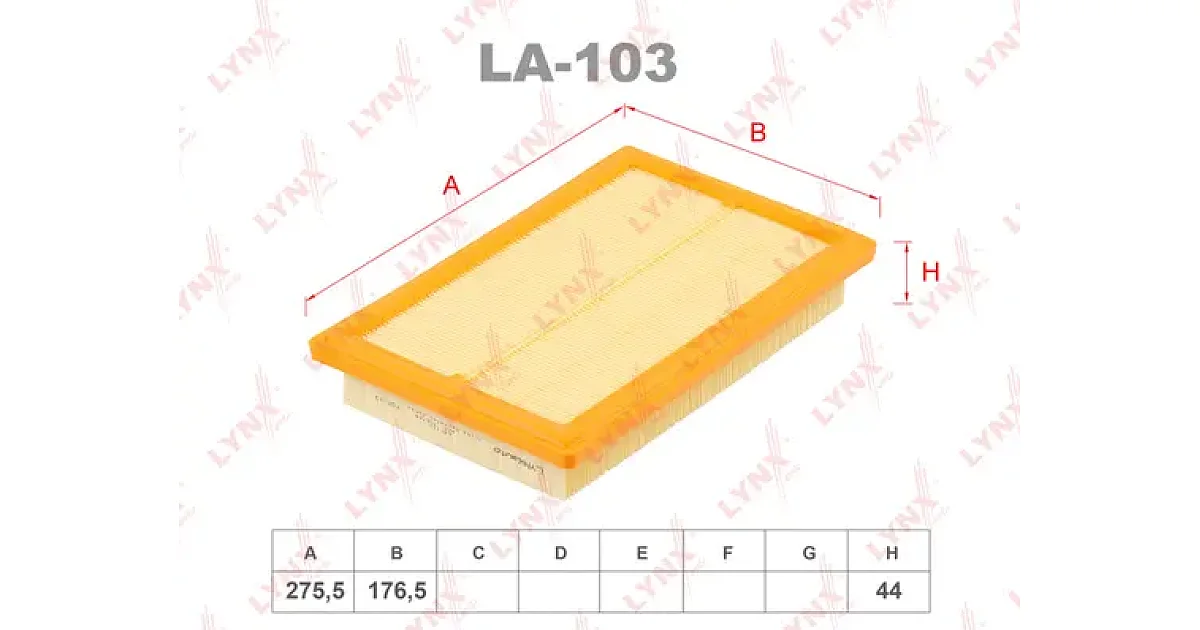 LA103 - LYNXAUTO - Воздушный фильтр