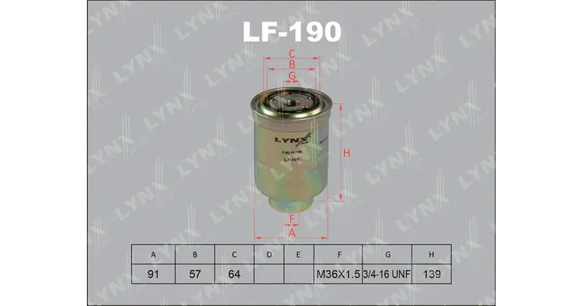 LF190 - LYNXAUTO - Топливный фильтр