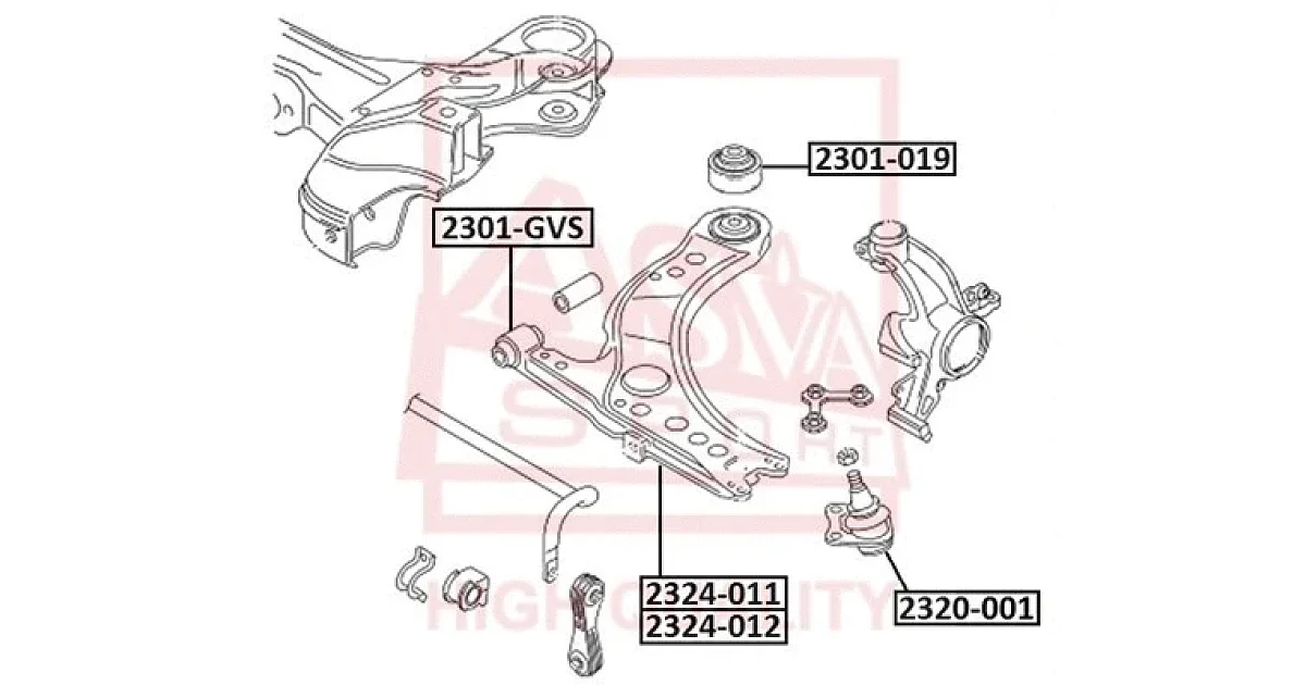 2324011 - ASVA - Рычаг независимой подвески колеса, подвеска колеса
