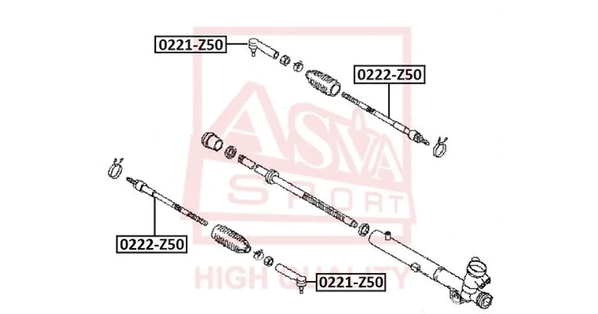 0221Z50 - ASVA - Наконечник поперечной рулевой тяги